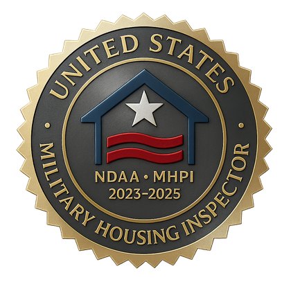 United States Military Housing Inspector badge &mdash; NDAA / MHPI 2023&ndash;2025